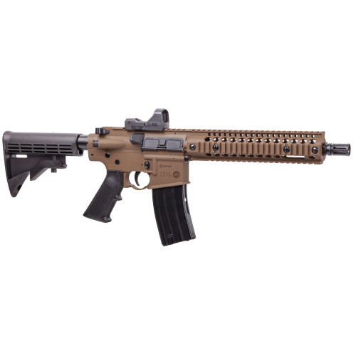 DAISY MANUFACTURING CO Crosman CFAR1X Full Auto R1 Air Rifle CO2 177 25rd Shot Black Flat Dark Earth Receiver Black 6 Position Stock