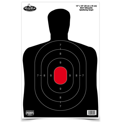 BIRCHWOOD CASEY (GSM) Birchwood Casey 35707 Dirty Bird BC-27 Silhouette Tagboard Hanging Pistol 12" x 18" Black/White 8 Per Pkg