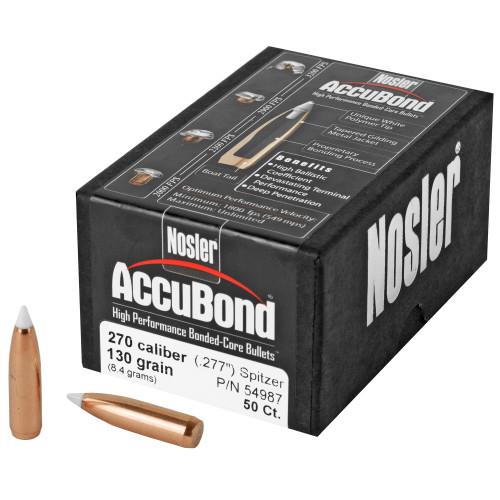 NOSLER INC Nosler 54987 AccuBond  270Win 130gr Spitzer Point 50/Box