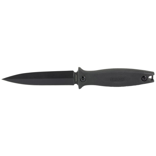 KERSHAW KNIVES/KAI USA Kershaw 4007 Secret Agent  4.40" Fixed Spear Point Plain Black Oxide 8Cr13MoV SS Blade Black Glass-Filled Nylon Handle Includes Sheath