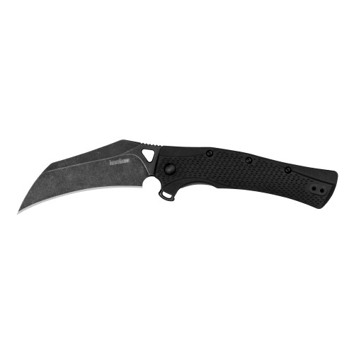 KERSHAW KNIVES/KAI USA Kershaw 1423 Dawnstar  Tactical 3.50" Folding Hawkbill Plain Blackwash 8Cr13MoV SS Blade, Black Textured Glass Filled Nylon Handle