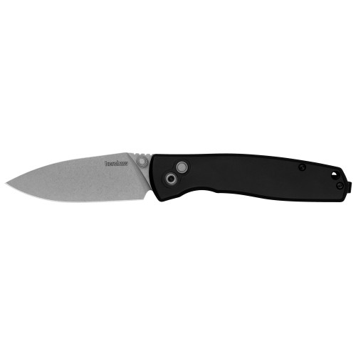KERSHAW KNIVES/KAI USA Kershaw 2053 Kindred  3" Folding Spear Point Plain Stonewashed D2 Steel Blade, Black Anodized Aluminum Handle