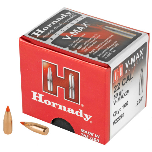 HORNADY MFG CO Hornady 22261 V-Max  22 Cal .224 50 gr V Max 100 Per Box/ 40 Case