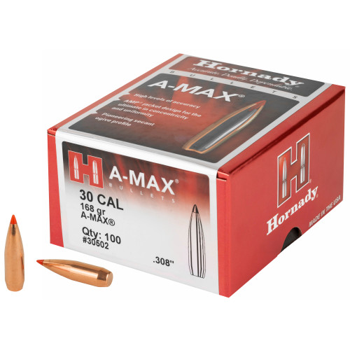 Hornady HRNDY MATCH A-MAX 30CAL 168GR 100CT