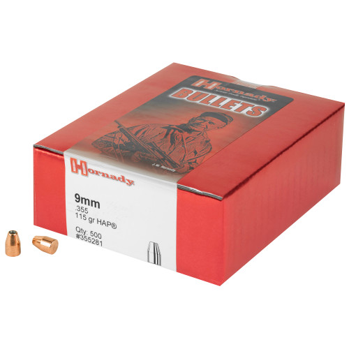 HORNADY MFG CO Hornady 355281 HAP  9mm .355 115 gr Hollow Point 500 Per Box/ 6 Case