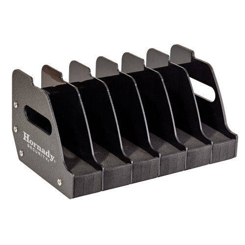 HORNADY MFG CO Hornady 95832 6 Gun Pistol Rack Metal w/Foam and Plastic Dividers Holds 6 Pistols