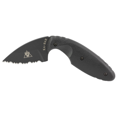 KA-BAR KNIVES INC Ka-Bar 1481 TDI Law Enforcement 2.31" Fixed Drop Point Serrated Black AUS-8A SS Blade, Black Zytel Handle, Includes Belt Clip