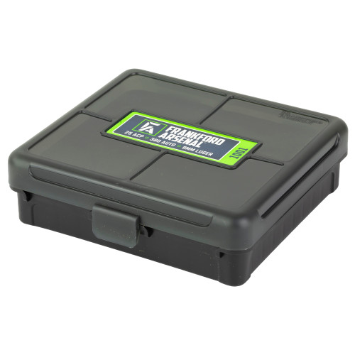 AOB/AMERICAN OUTDOOR BRND Frankford Arsenal 1083797 Hinge-Top Ammo Box 9mm/25/380ACP Black Polymer 100rd