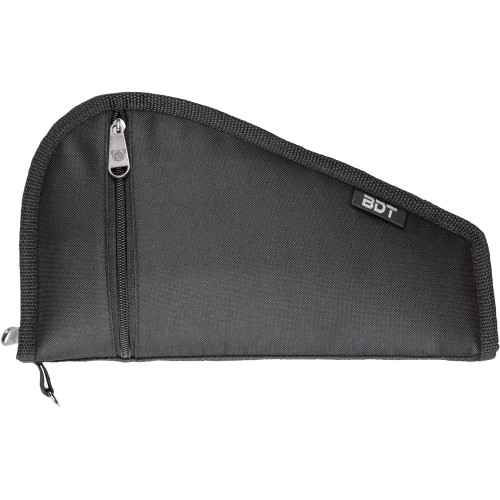 BULLDOG CASE COMPANY Bulldog BDT620B Deluxe Pistol Case With Pocket & Sleeve, Black Water-Resistant Outer Shell, Impact-Resistant Padding, Heat-Resistant Quilted Lining 12"L x 6"H