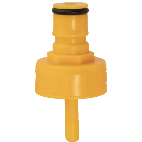 Carbonation and Line Cleaning Ball Lock Quick Disconnect (QD) Cap - Yellow Plastic