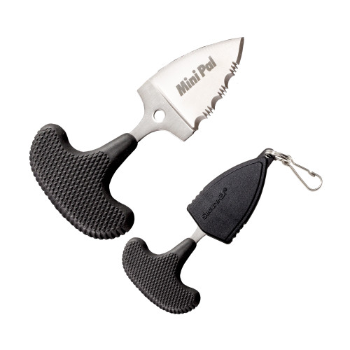 COLD STEEL (GSM) Cold Steel 43NS Mini Pal 1" Fixed Serrated Japanese AUS-8A SS Blade Black Synthetic Rubber Handle