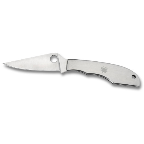 SPYDERCO INC (SKA) Spyderco C138P GrassHopper  2.30" Folding Clip Point Plain 12C27 Sandvik Blade Engraved Spyderco Bug Stainless Steel Handle