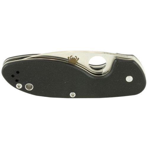SPYDERCO INC (SKA) Spyderco C216GP Efficient  2.98" Folding Drop Point Plain 8Cr13MoV SS Blade Black G10 Handle Includes Pocket Clip