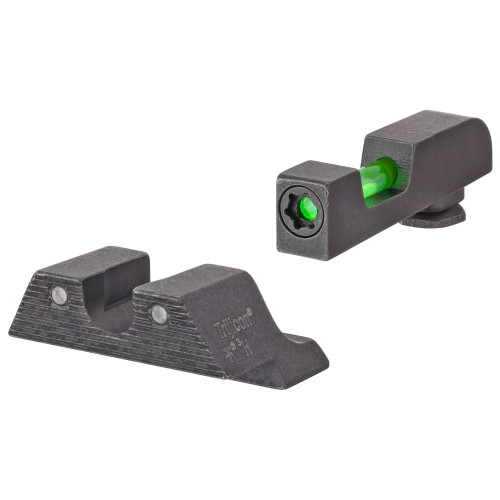 TRIJICON INC Trijicon 601102 DI Night Sight Set Green Tritium/Fiber Optic/Black Outline Front, Green Tritium Rear, Black Frame, Fits Most Glock *Does Not Fit MOS