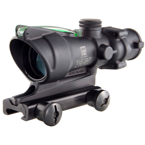 TRIJICON INC Trijicon 100218 ACOG  Black Hardcoat Anodized 4x 32mm Illuminated Green Chevron .223/5.56 BDC Reticle
