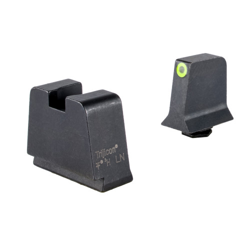TRIJICON INC Trijicon GL243C601147 Suppressor/Optic Height Sights  Green/Tritium Yellow Outline Front Sight-Black/Blank Rear Sight Glock 42/43/43X Slim Frame