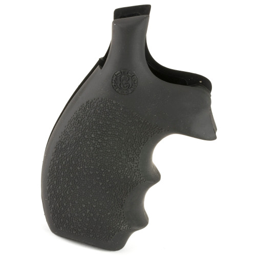 HOGUE COMBAT GRIPS INC Hogue 62000 Rubber Bantam  Black Rubber Pistol Grip with Finger Grooves for S&W K, L Frame with Round Butt