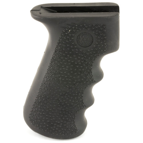 HOGUE COMBAT GRIPS INC Hogue 74010 Rubber Grip  Cobblestone Black Rubber with Finger Grooves & Storage for AK-47, AK-74 (Batteries Not Included)