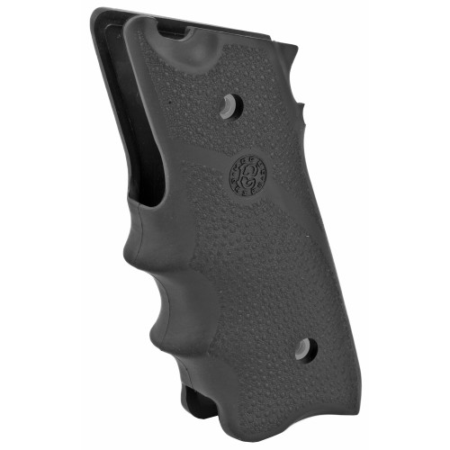 HOGUE COMBAT GRIPS INC Hogue 82000 Rubber Grip  Black with Finger Grooves for Ruger Mark II, III