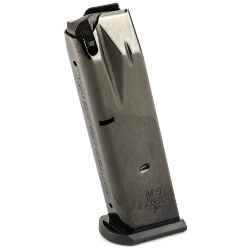 MEC-GAR USA INC Mec-Gar MGPB9215B Standard 15rd Flush 9mm Luger, Fits Beretta 92FS/M9/92G/92X Blued Carbon Steel
