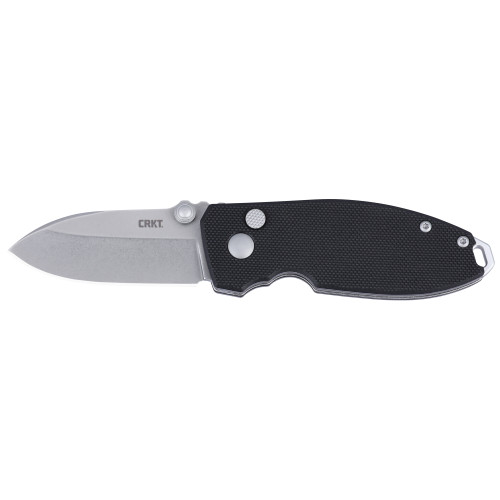 COLUMBIA RIVER KNIFE&TOOL CRKT 2474 SQUID  EDC 2.27" Folding Plain Stonewashed D2 Steel Blade, Black G10 Handle