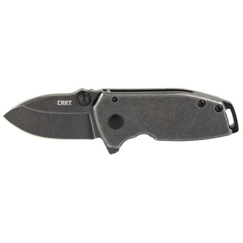 COLUMBIA RIVER KNIFE&TOOL CRKT 2485K SQUID #405 Compact Folding Plain Stonewashed 8Cr13MoV SS Blade, Stainless Steel Handle, Includes Pocket Clip