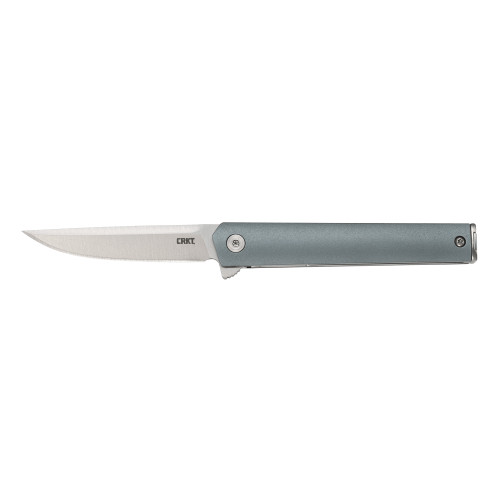 COLUMBIA RIVER KNIFE&TOOL CRKT 7095 CEO  Compact 2.61" Folding Plain Satin 4116 SS Blade, Blue GRN Handle, Includes Pocket Clip