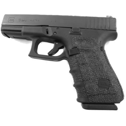 TALON GRIPS INC Talon Grips 110R Adhesive Grip  Compatible w/Glock 19/23/25/32/38 Gen4 w/No Backstrap, Black Textured Rubber