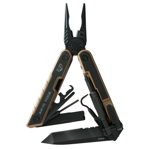Real Avid AVAR15T AR15  440C SS Part Serrated Blade Black G10 Handle AR Platform