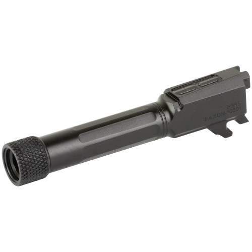 Faxon Firearms 365B910NFSOQT Match Series  9mm Luger Fluted Threaded Black Nitride Stainless Steel, Fits Sig P365