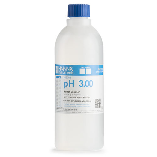 Hanna pH 3.00 Technical Calibration Buffer (500 mL) (Hanna# HI5003)