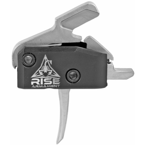 Rise Armament RA434SLVRAWP RA-434 High Performance Single-Stage Flat Trigger with 3.50 lbs Draw Weight & Black/Silver Finish for AR-Platform