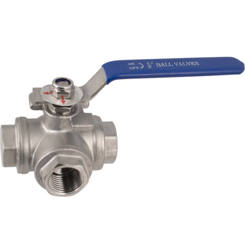 Stainless 3-Way Ball Valve - 1/2 in. BSP