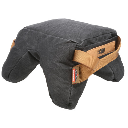 BIRCHWOOD CASEY (GSM) Birchwood Casey BC-BAG-SSEH Steady-Shot Echo Bag Heavyweight Prefilled Black Wax Canvas Front and Rear Bag