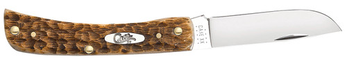 WR CASE & SONS CUTLERY CO Case 00245 Sod Buster Jr. Plain Peach Seed Jigged Amber Bone Handle