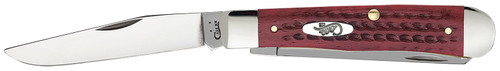 WR CASE & SONS CUTLERY CO Case 00783 Trapper  Medium 3.25"/3.27" Folding Clip Point/Spey Plain Mirror Polished Tru-Sharp SS Blade Corn Cob Jigged Old Red Bone Handle
