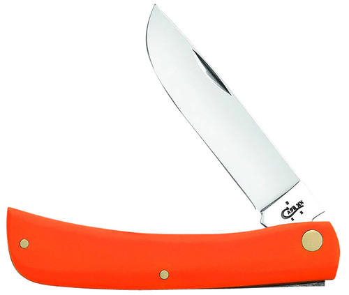 WR CASE & SONS CUTLERY CO Case 80512 Sod Buster  3.30" Folding Skinner Plain Mirror Polished Tru-Sharp SS Blade, Smooth Orange Synthetic Handle