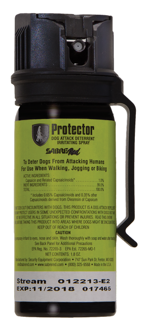 SECURITY EQUIP CO Sabre SRPMK3 Dog Spray  Capsaicin Range 15 ft 1.80 oz Includes Belt Clip