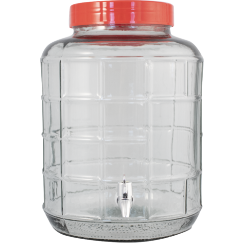 Glass Beverage Dispenser with Spigot - 5L / 1.3 gal.