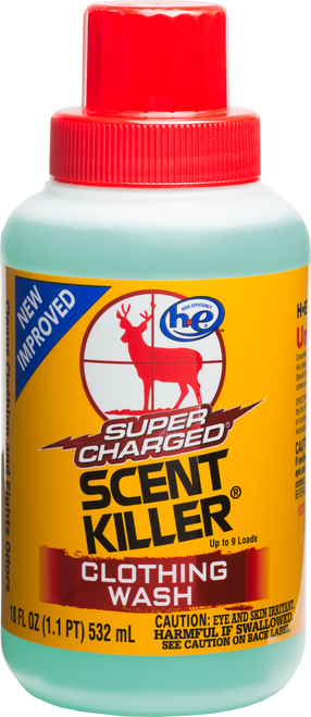 WILDLIFE RESEARCH CENTER Wildlife Research 546 Scent Killer Super Charged Clothing Wash Odor Eliminator Odorless Scent 18 oz Bottle
