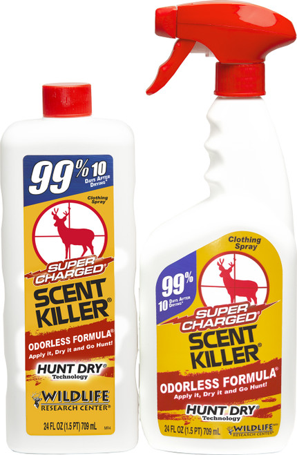 WILDLIFE RESEARCH CENTER Wildlife Research 559 Super Charged Scent Killer Combo Odor Eliminator, Odorless Scent 24 oz Trigger Spray
