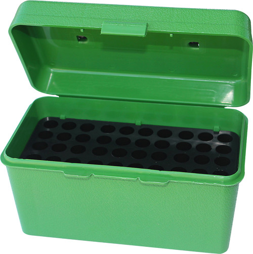 MTM MOLDED PRODUCTS CO MTM Case-Gard H50RM10 Deluxe Ammo Box  Multi Caliber Rifle Green Polypropylene 50rd