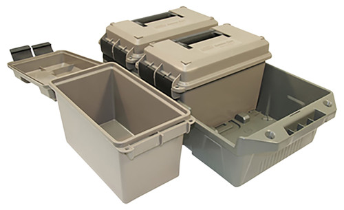 MTM MOLDED PRODUCTS CO MTM Case-Gard AC3C 3-Can Ammo Crate  50Cal Dark Earth/Army Green Polypropylene