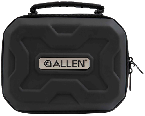 ALLEN COMPANY INC Allen 827 EXO  Handgun Case Black Polymer, Molded Carry Handle, Egg Crate Foam & Lockable Zippers 7" x 5.25"