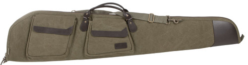 ALLEN COMPANY INC Heritage Cases 54148 North Platte Rifle Case 48" Olive Cotton Canvas w/ Leather Trim & Brushed Tricot Lining