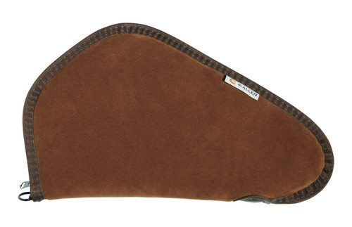 ALLEN COMPANY INC Heritage Cases 8613 Handgun Case  Brown Suede w/Black Trim, Faux Sherpa Lining & Foam Padding, Lockable Zippers 13" L