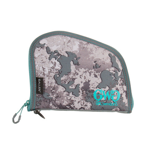 ALLEN COMPANY INC Girls With Guns 918 In The Shade Handgun Case 8" Gray/Teal/Shade Camo, Locking Zipper