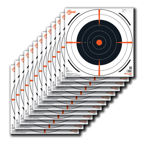 ALLEN COMPANY INC EZ-Aim 15334 Bullseye  Hanging Paper 12" x 12" Black/White 13 Per Pack