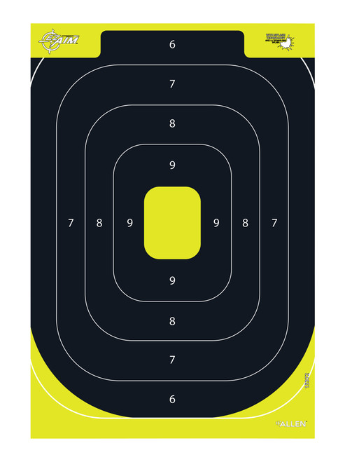 ALLEN COMPANY INC EZ-Aim 15372 Splash Reactive Target IPSC Silhouette Paper Hanging 12.50" W X 18.25" H Black/Yellow 8 Per Pkg