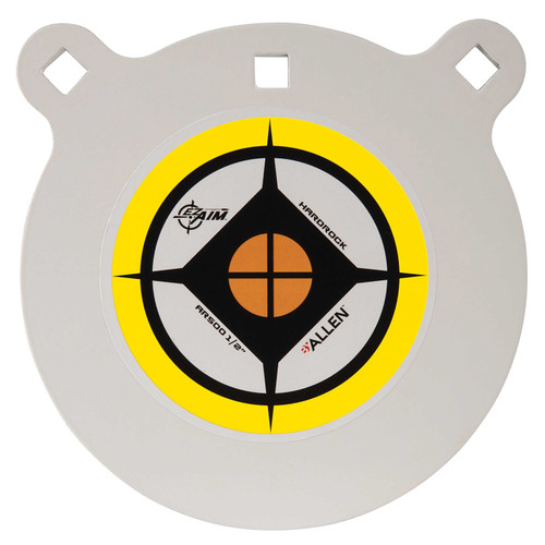 ALLEN COMPANY INC EZ-Aim 15598 Hardrock  8" Black/White/Yellow AR500 Steel Gong, 0.50" Thick, Hanging